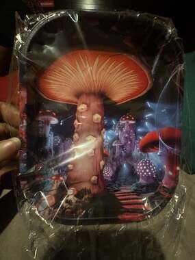 Fantasy Mushroom Forest Design Metal Rolling Tray
